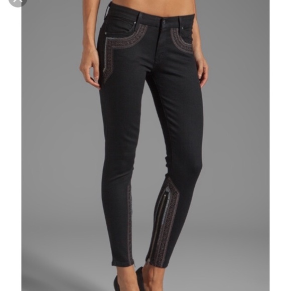 MOTHER Denim - Mother Jeans The Looker Inside Zip in The Black Sheep and the Princess Size 25